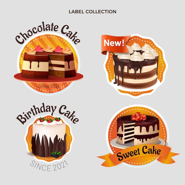 Free vector realistic food label collection