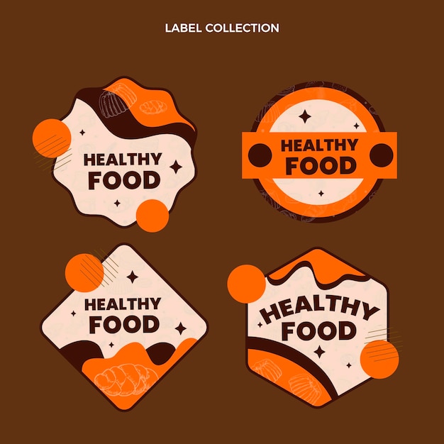 Free vector realistic food label collection