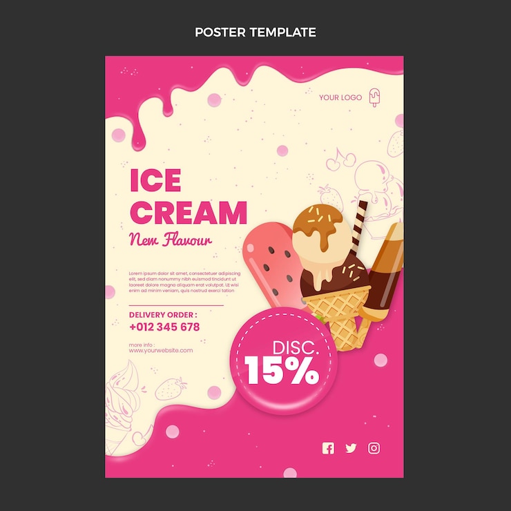 Free Vector realistic food poster template