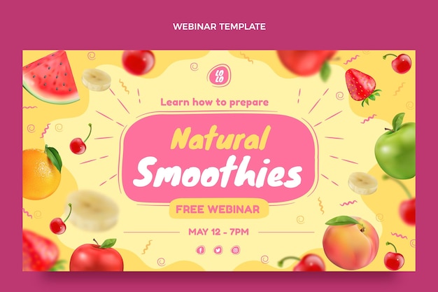 Realistic food webinar design template