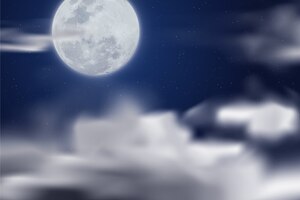 Free vector realistic fool moon wallpaper