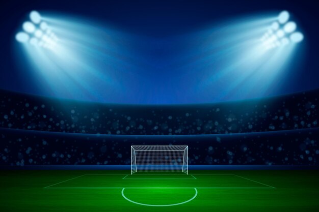 リアルなサッカーサッカースタジアムのイラスト 無料のベクター リアルなサッカーサッカースタジアムのイラスト 無料のベクター