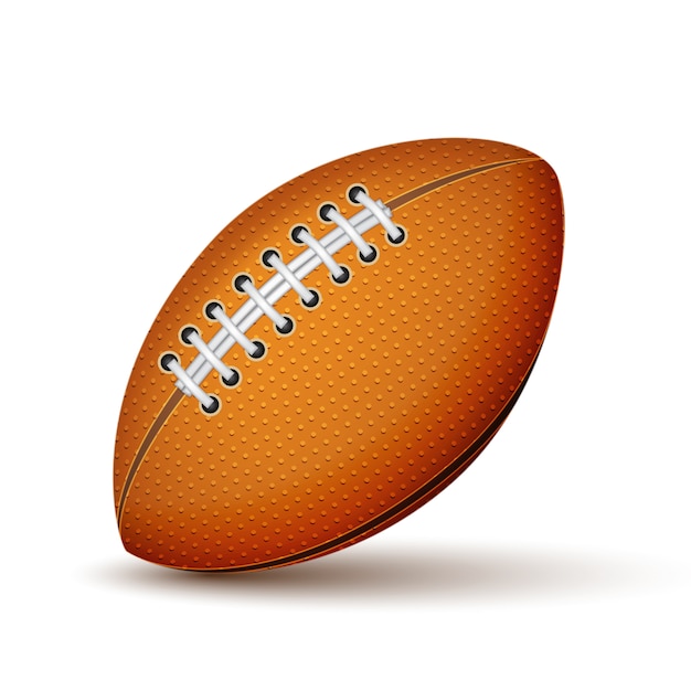 Realistic football or rugby ball icon isolated 