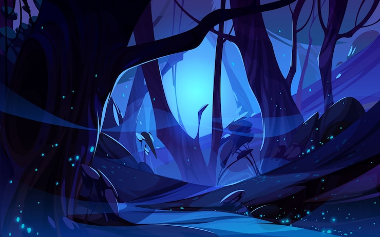 Free Vector realistic forest landscape illustration
