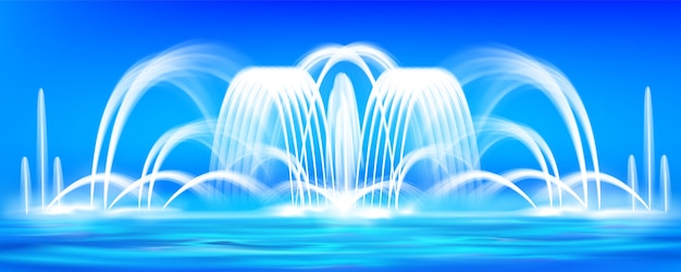 リアルな噴水のイラストの背景