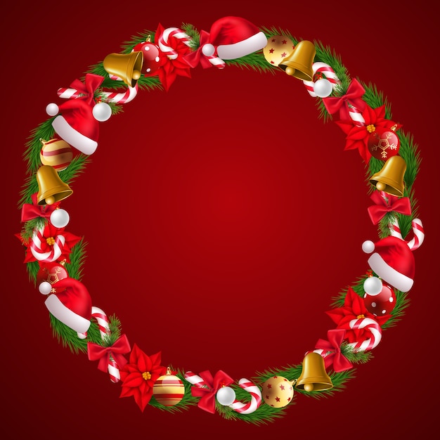 Free vector realistic frame template for christmas season celebration