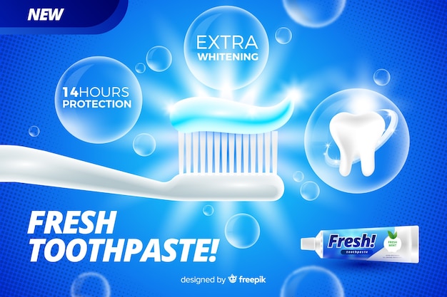 リアルな歯磨き粉のポスター広告