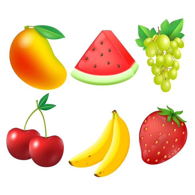 Free vector realistic fruit collection