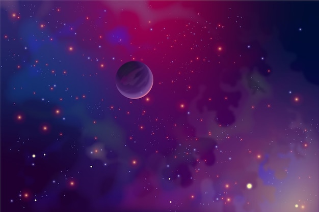 Vettore gratuito sfondo galassia realistico