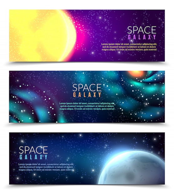 Free vector realistic galaxy banner template