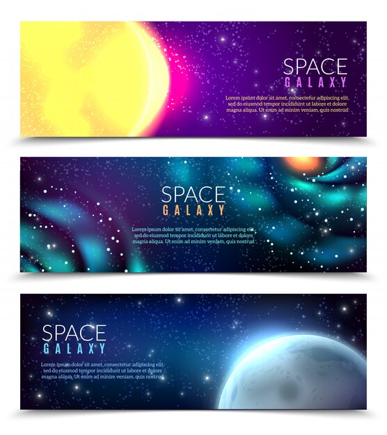 realistic galaxy banner template