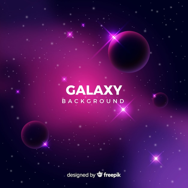 Free vector realistic galaxy with planets background