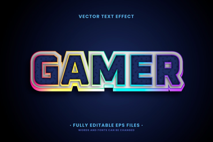 Free Vector realistic gamer text effect