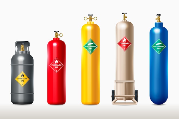 Free vector realistic gas cylinder illustration