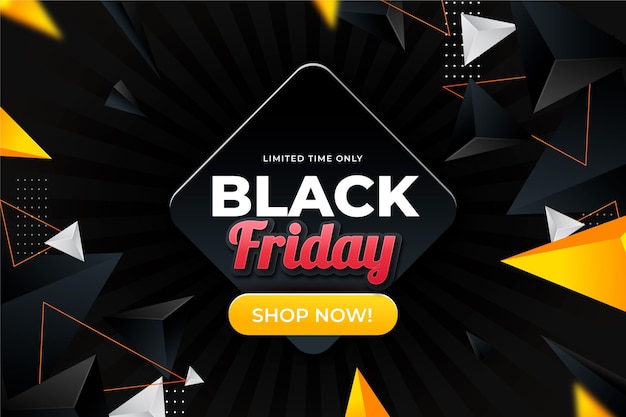 Realistic geometric black friday background