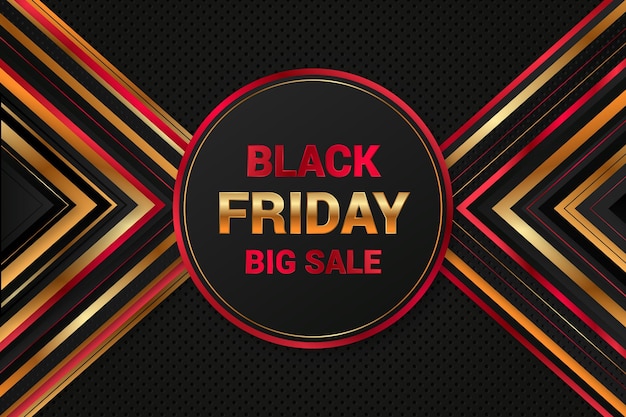 Realistic geometric black friday background