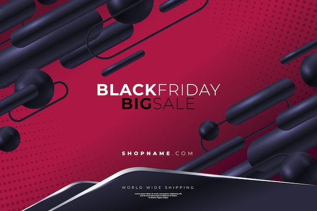 Realistic geometric black friday background