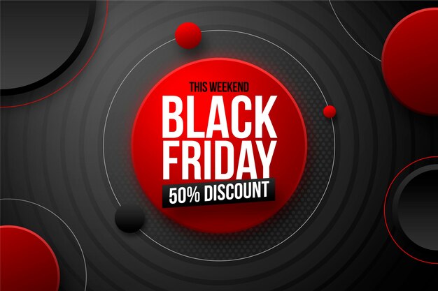 Realistic geometric black friday background