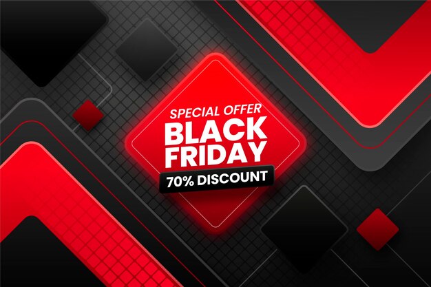 Realistic geometric black friday background