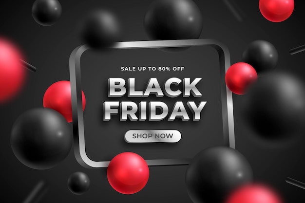 Realistic geometric black friday background