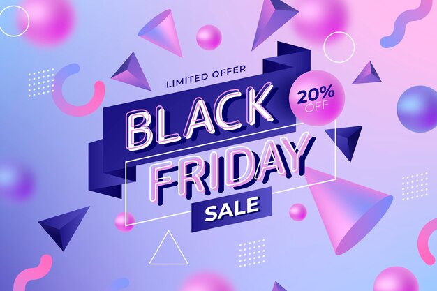 Realistic geometric black friday background