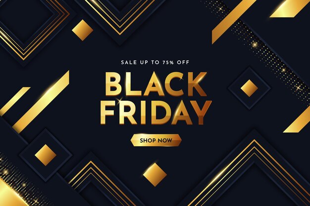 Realistic geometric black friday background