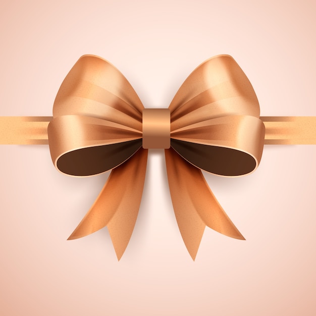 Realistic gift ribbon bow illustration