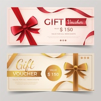 Realistic gift voucher banners