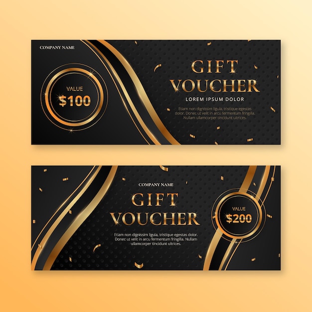 Realistic of gift voucher banners