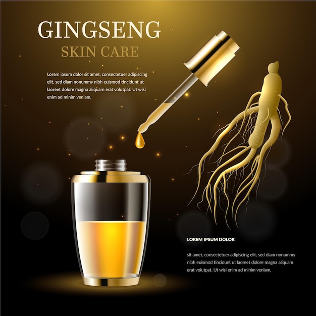 Free vector realistic ginseng ad concept