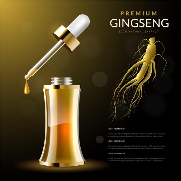 Realistic ginseng ad concept