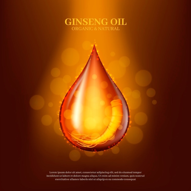 Annuncio realistico di ginseng