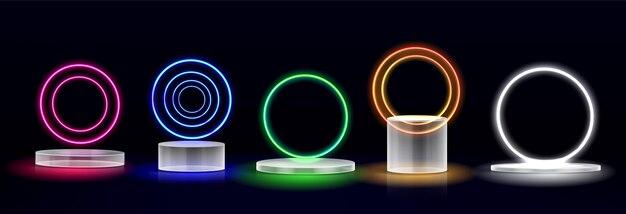 -リアルなガラスの表彰台コレクション