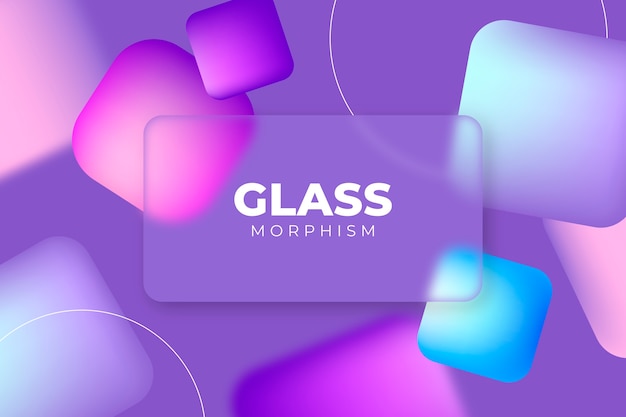 무료 벡터 현실적인 glassmorphism 배경