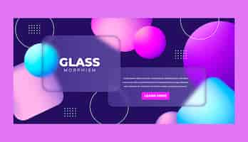 Free vector realistic glassmorphism horizontal banner template