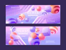 Free vector realistic glassmorphism horizontal banner