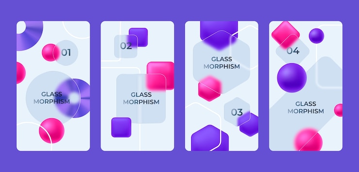 Free Vector realistic glassmorphism instagram post