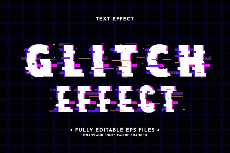 Free Vector realistic glitch text effect