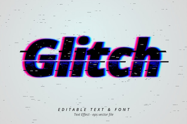 Vettore gratuito effetto testo glitch realistico