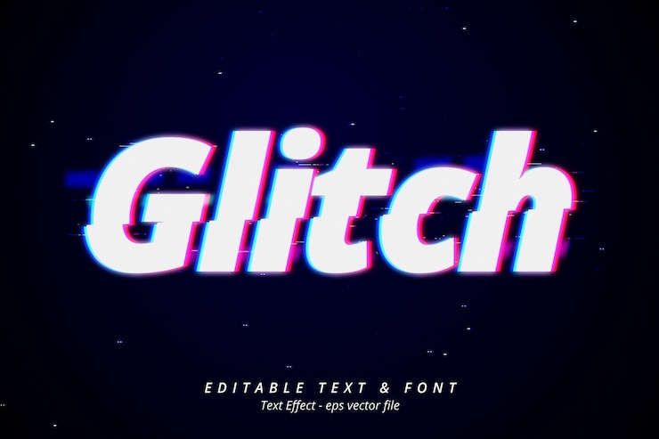 Free Vector realistic glitch text effect