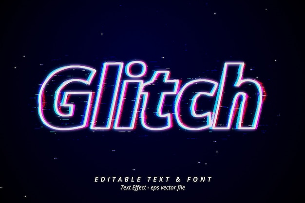 Free vector realistic glitch text effect