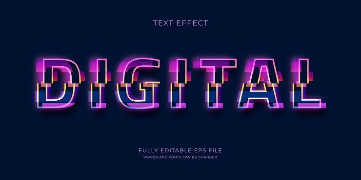 Free Vector realistic glitch text effect