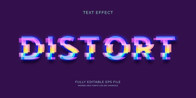 Free vector realistic glitch text effect