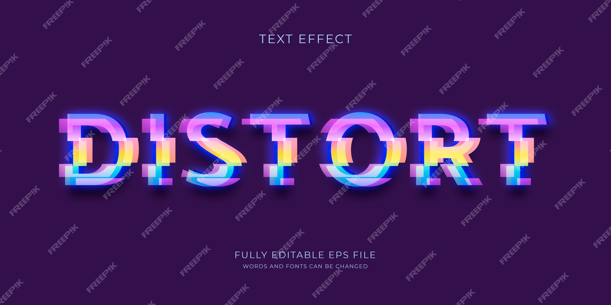 Free Vector  Realistic glitch text effect