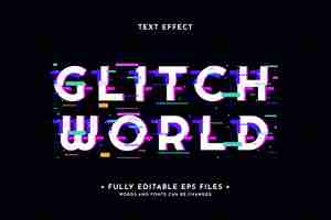 Free vector realistic glitch text effect