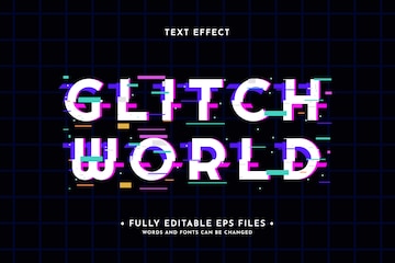 Free Vector  Realistic glitch text effect