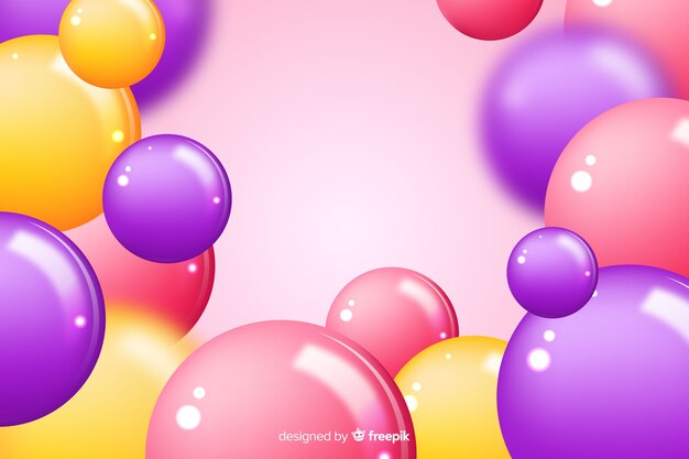 Realistic glossy balls background