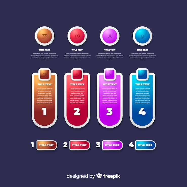 Free Vector realistic glossy infographic element collection