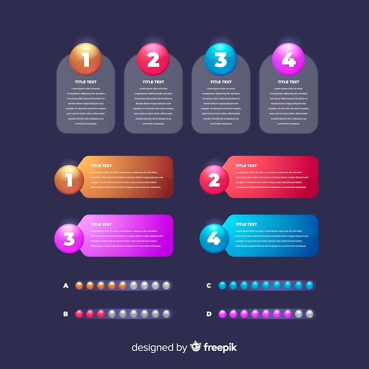 Free Vector realistic glossy infographic element set