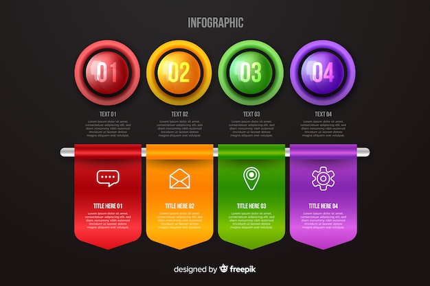 Realistic glossy infographic elements